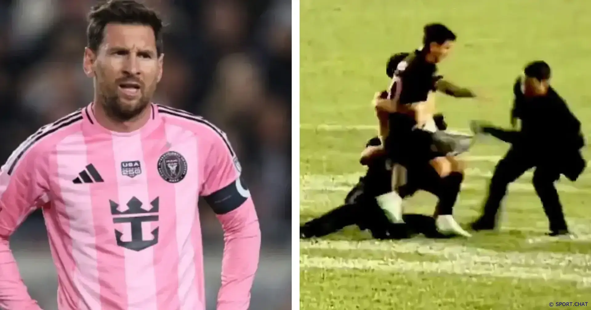 Месси оказался на газоне после вторжения фанатов в Пуэрто-Рико.Видео.