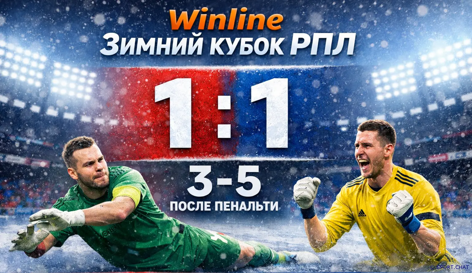 ЦСКА уступил «Динамо» по пенальти в матче Winline Зимнего кубка РПЛ — 1:1 (3:5)
