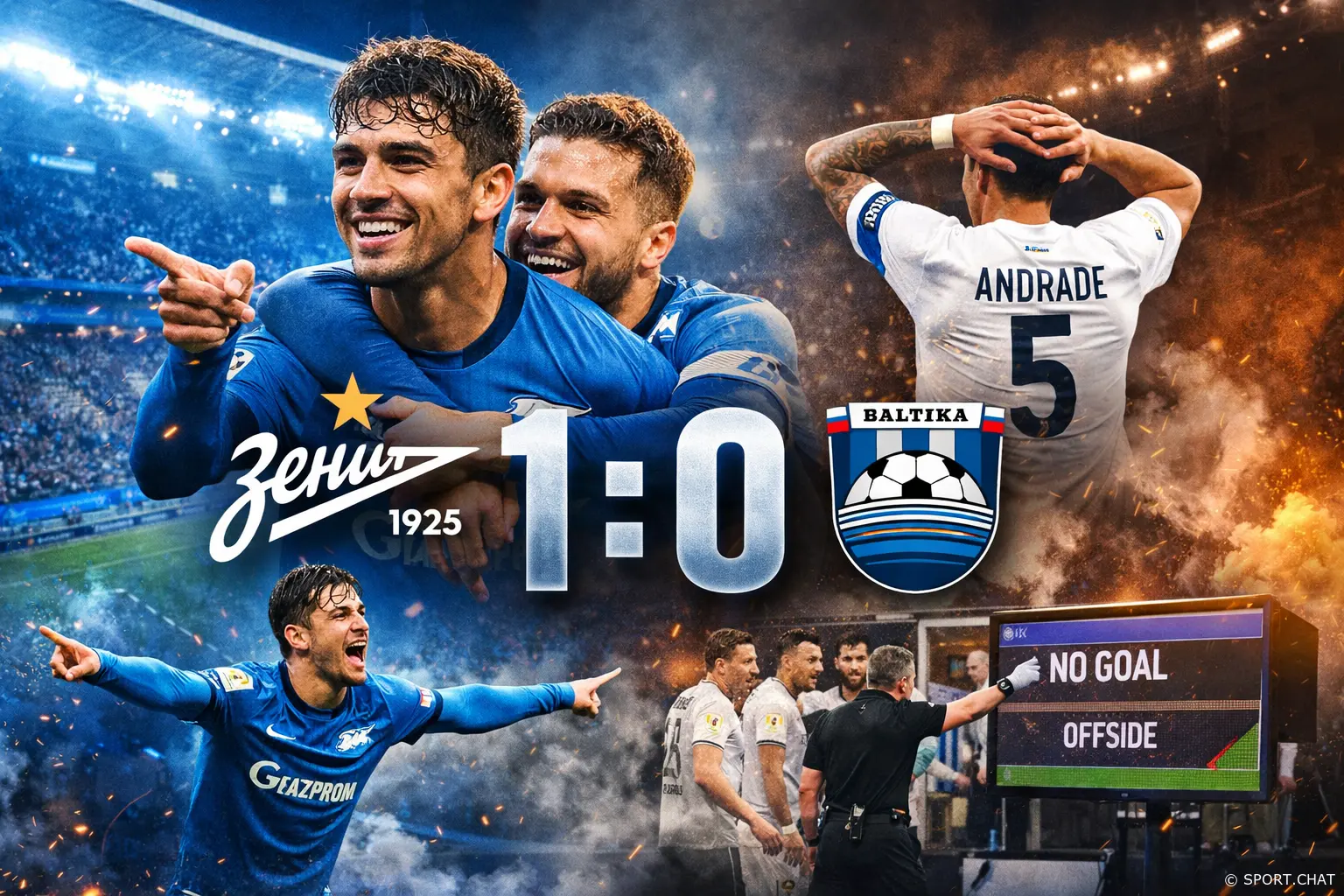 ЗЕНИТ — БАЛТИКА 1:0: ГОЛ ЛУИСА ЭНРИКЕ НА 87-Й МИНУТЕ, ВАР ОТМЕНИЛ МЯЧ КАЛИНИНГРАДЦЕВ — СКАНДАЛЬНАЯ РАЗВЯЗКА