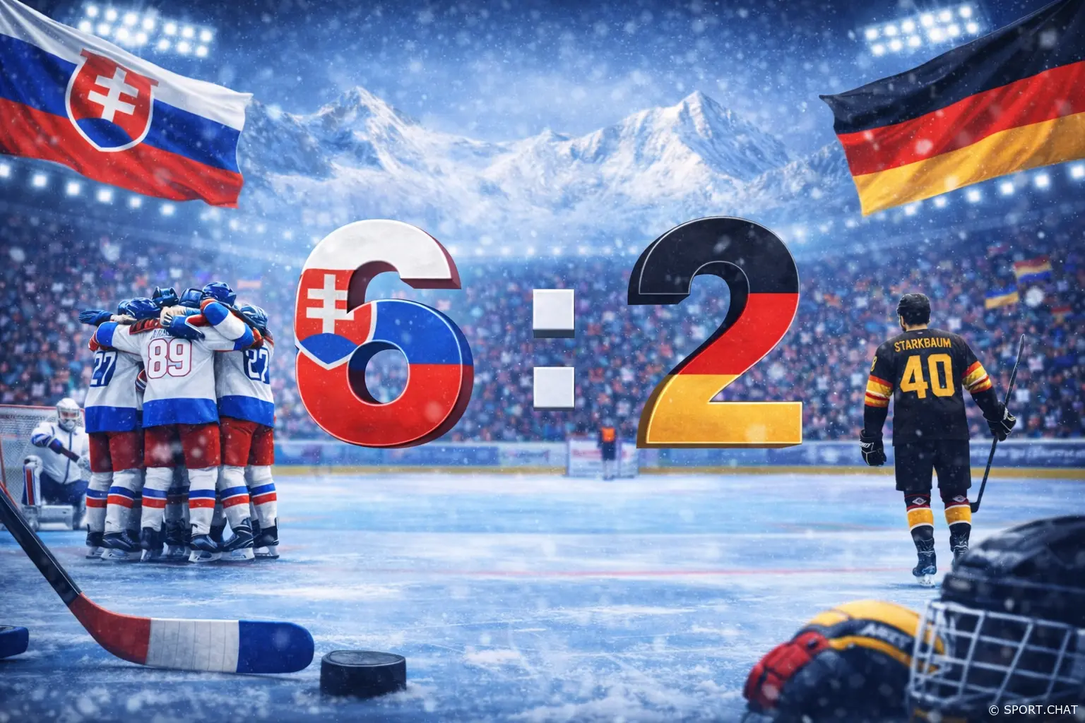 Словакия разгромила Германию 6-2 и первой вышла в полуфинал Олимпиады-2026