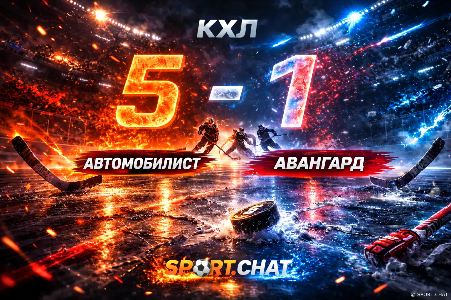 «Автомобилист» разгромил «Авангард» — Голышев оформил дубль в домашнем матче (5:1)