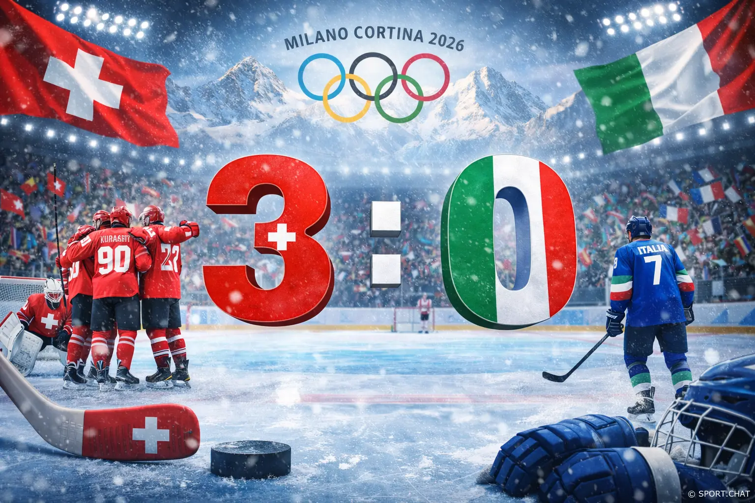 Швейцария обыграла Италию 3:0 и вышла в четвертьфинал Олимпиады-2026