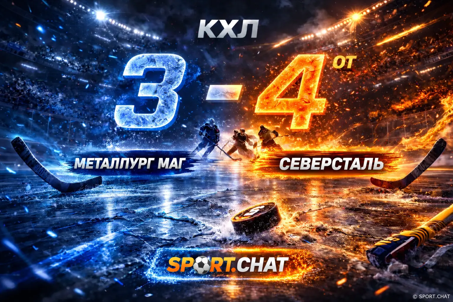 «Северсталь» вырвала победу у «Металлурга» в овертайме — 4:3 на выезде! 🏒