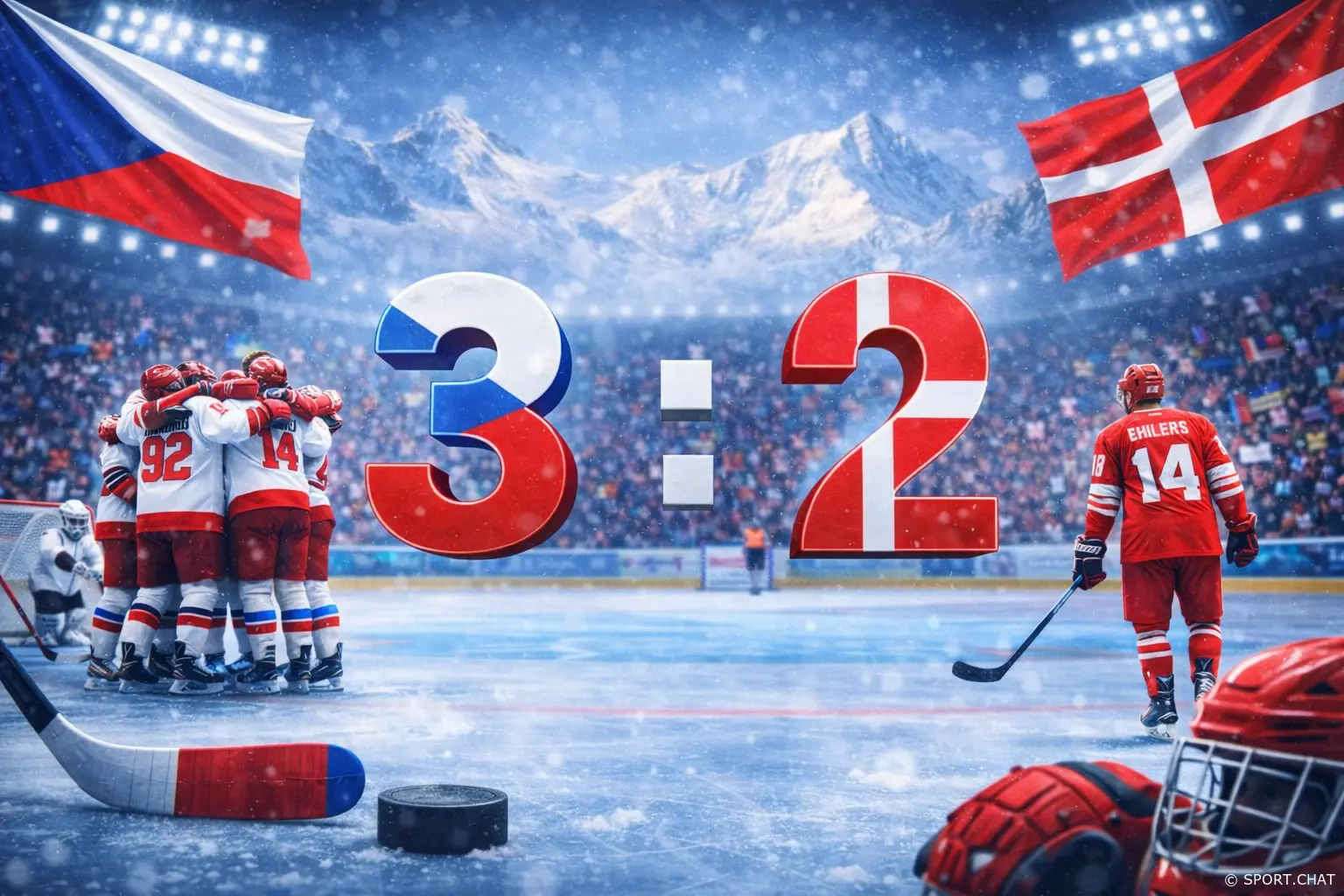 Чехия обыграла Данию 3:2 и вышла в четвертьфинал Олимпиады