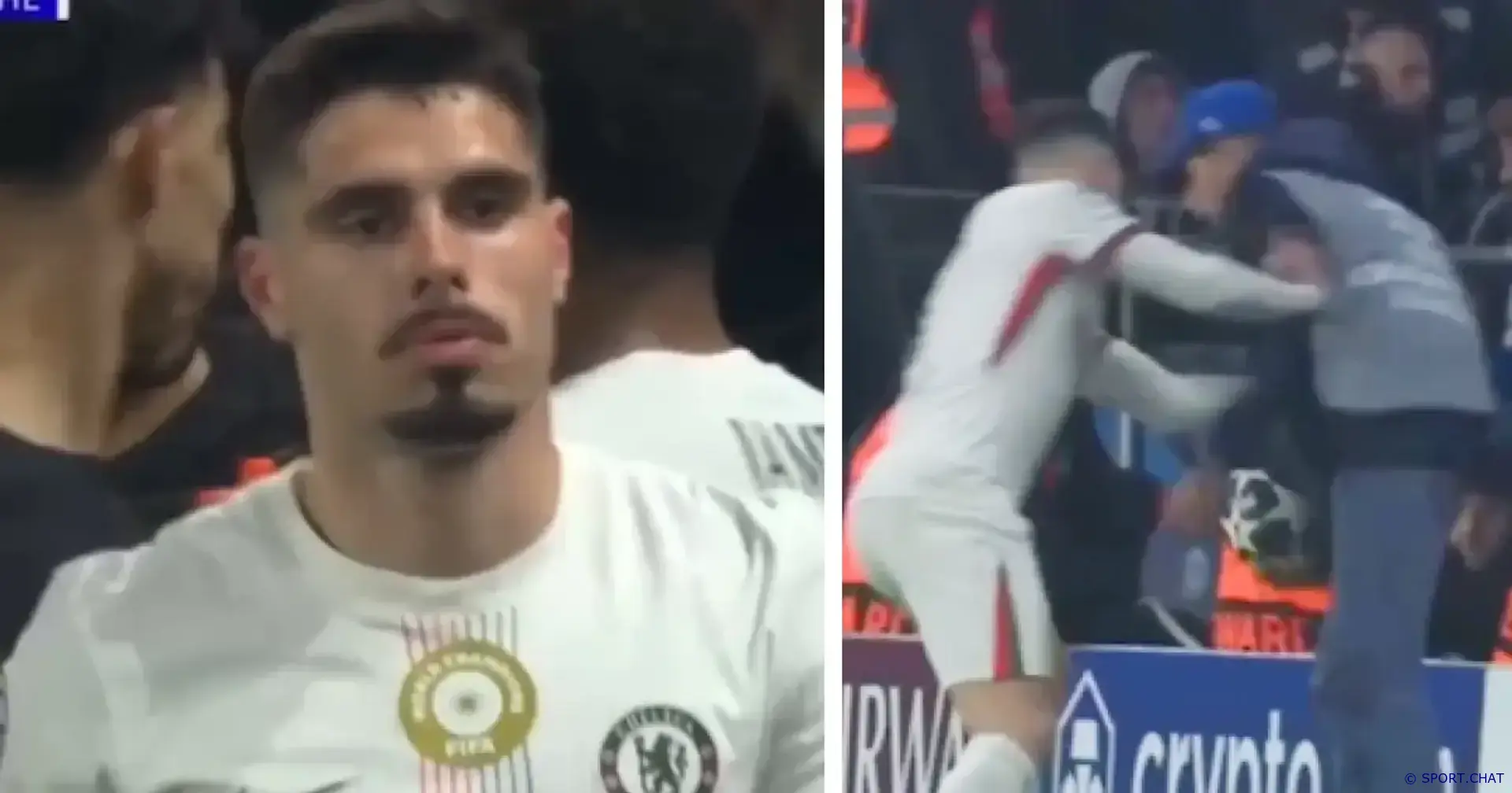 Игрок «Челси» Нету толкнул мальчика в концовке матча с ПСЖ и едва не был удалён.Видео.