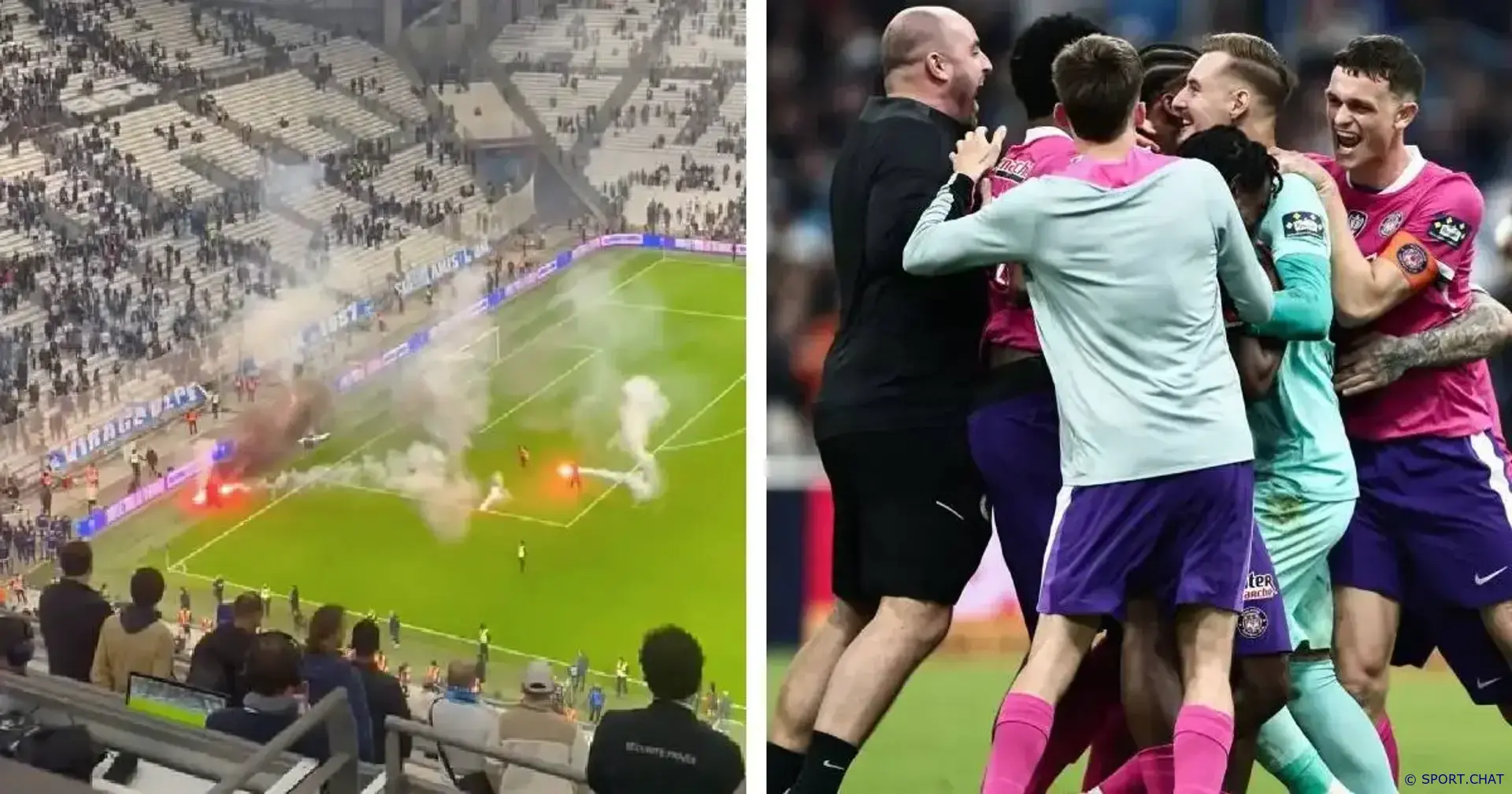 Фанаты «Марселя» устроили беспорядки после вылета из Кубка Франции — на поле летели файеры, начались стычки со стюардами