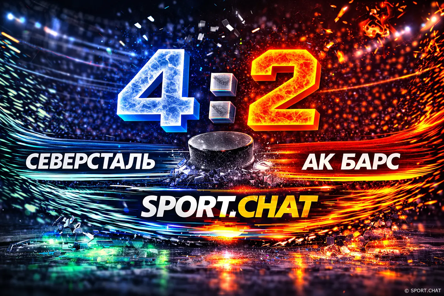 Северсталь дома уверенно обыграла Ак Барс (4:2) в матче КХЛ