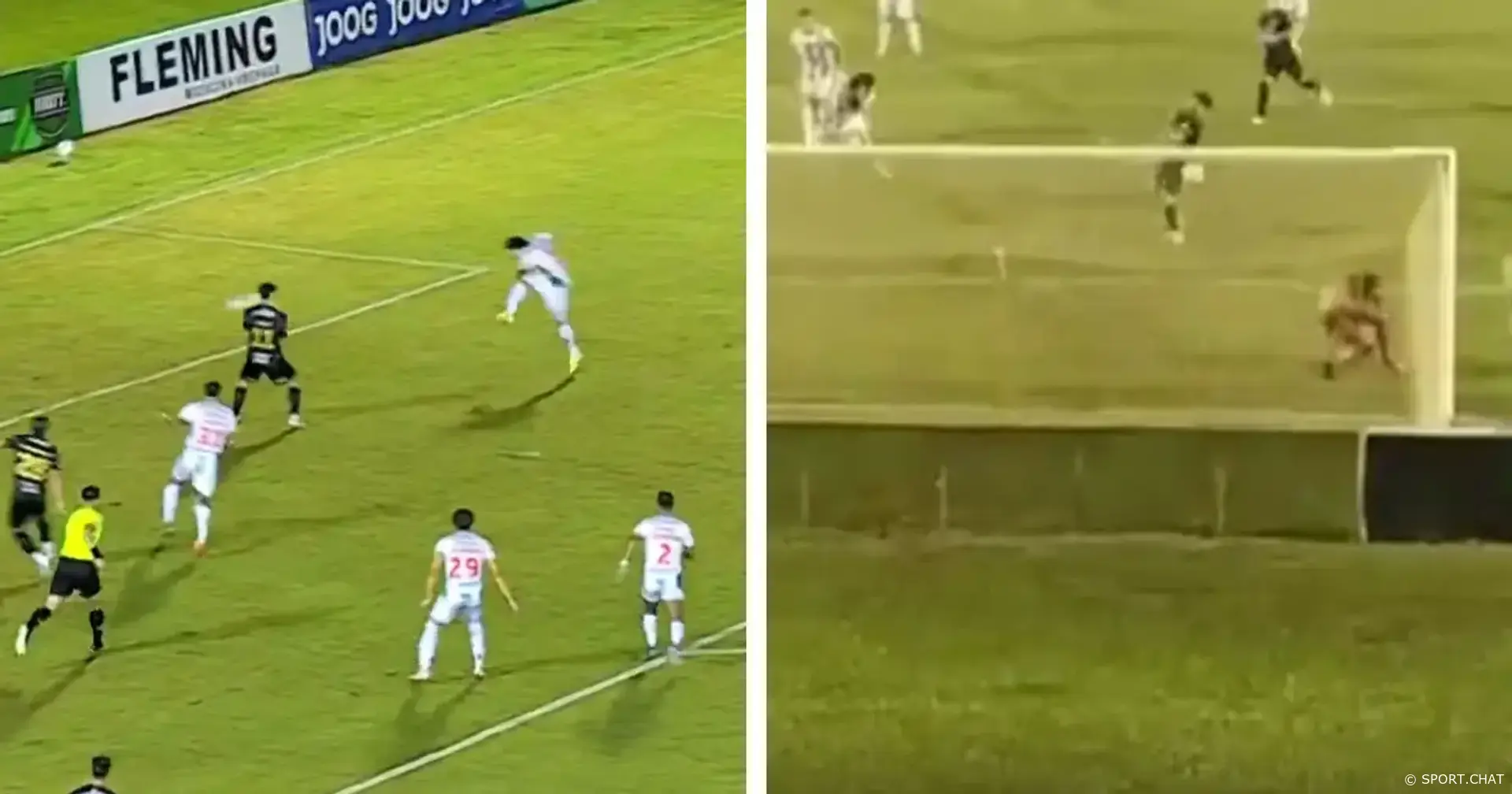 Курьёзный гол в Парагвае: мяч отскочил от лица форварда и оказался в воротах.Видео.