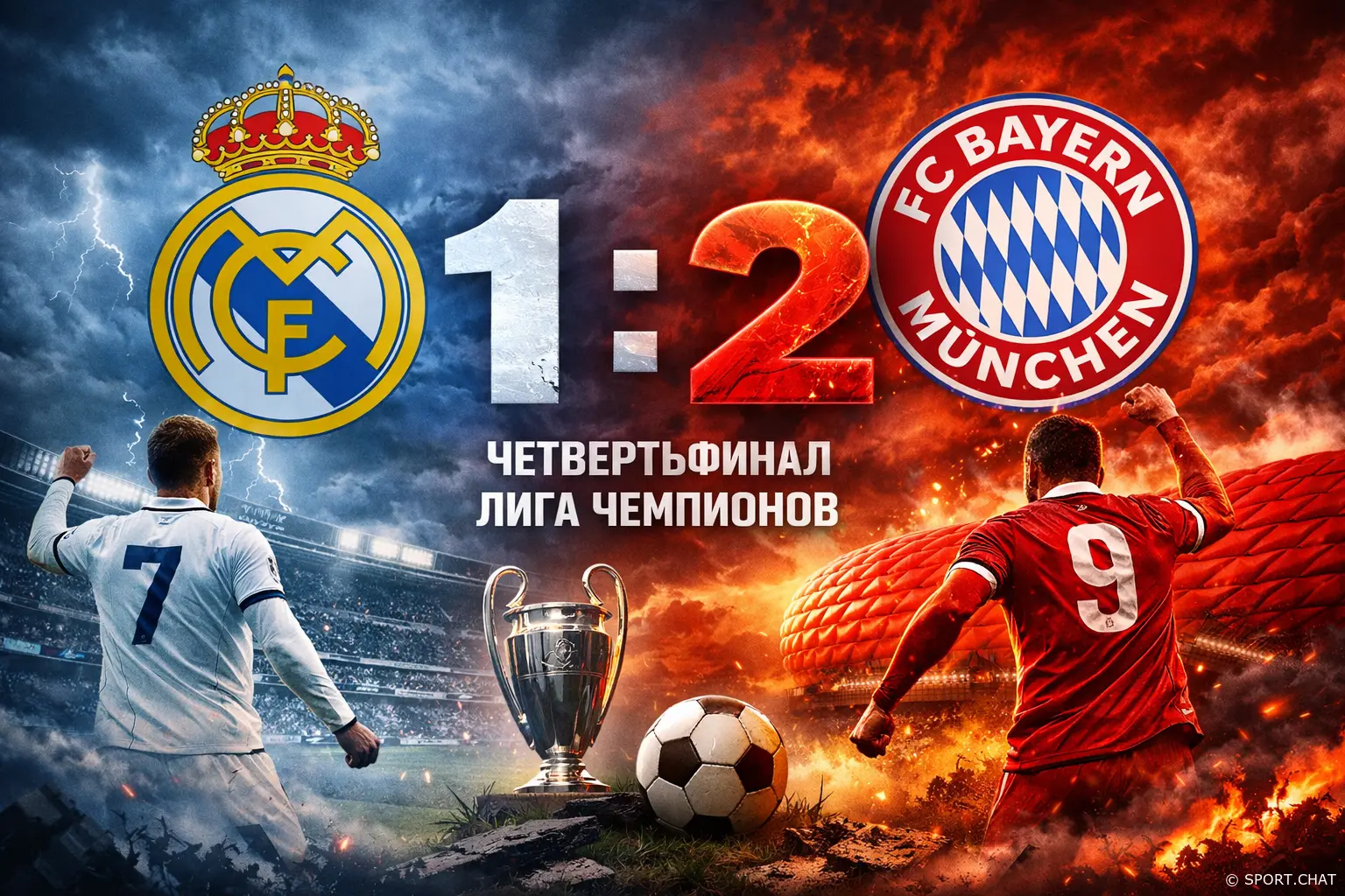 Бавария вырвала победу у Реала в первом матче 1/4 финала Лиги чемпионов — гол Мбаппе не спас мадридцев