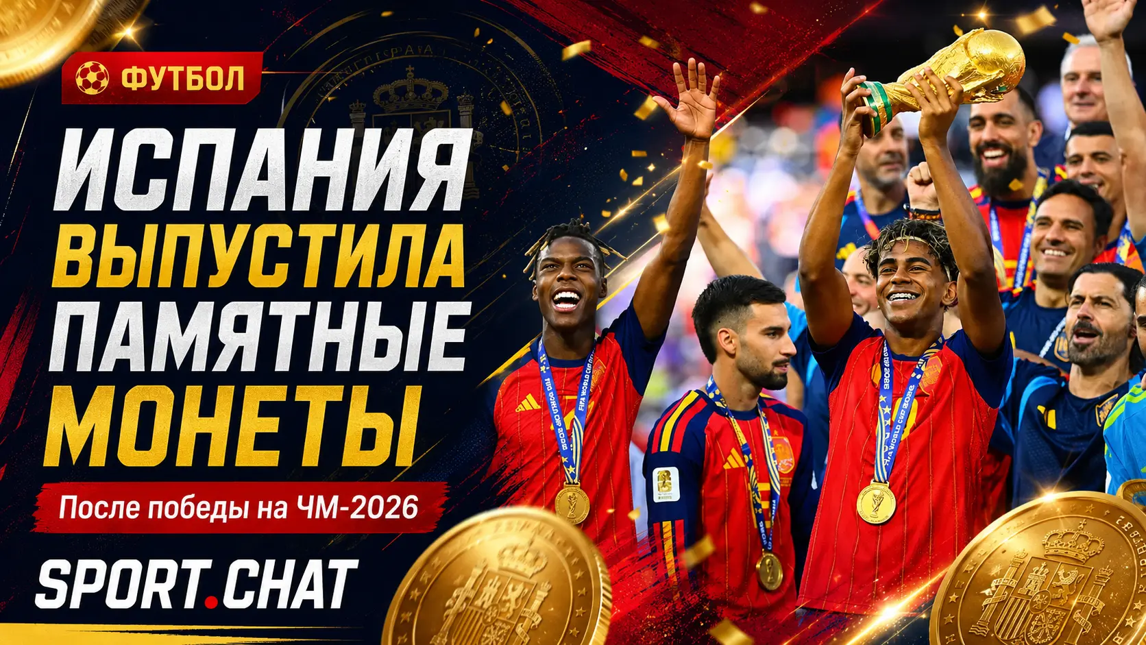 В Испании выпустили памятные монеты после победы на чемпионате мира 2026 года