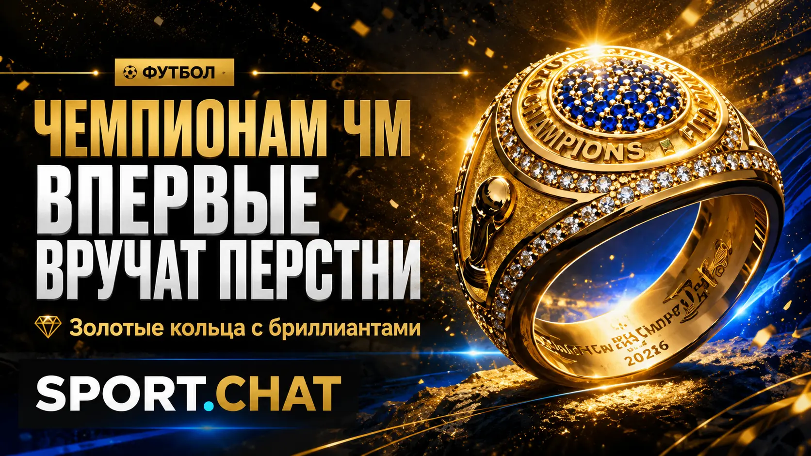 Чемпионы мира 2026 впервые получат золотые перстни с бриллиантами