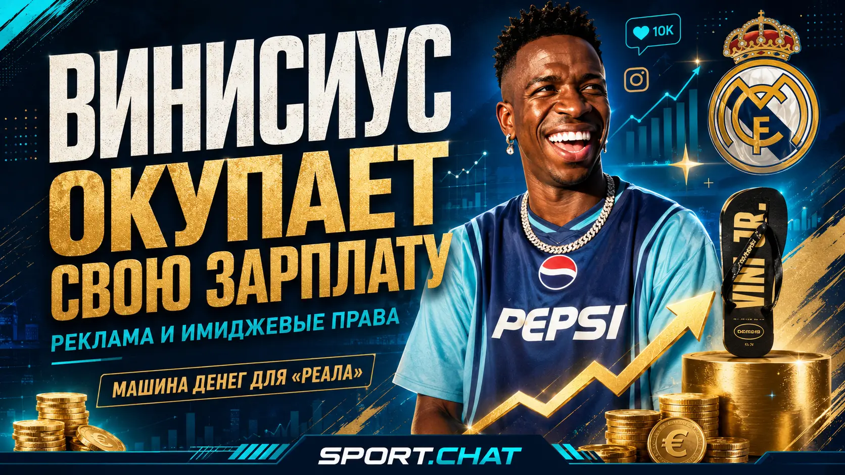 Как Винисиус Жуниор фактически окупает свою зарплату в «Реале» за счёт рекламных контрактов