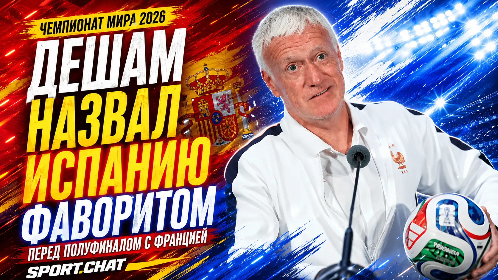 Дешам назвал Испанию фаворитом полуфинала ЧМ-2026 против Франции