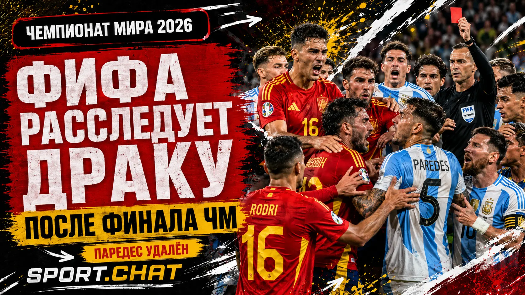 ФИФА начала расследование драки Паредеса и игроков Испании после финала ЧМ-2026