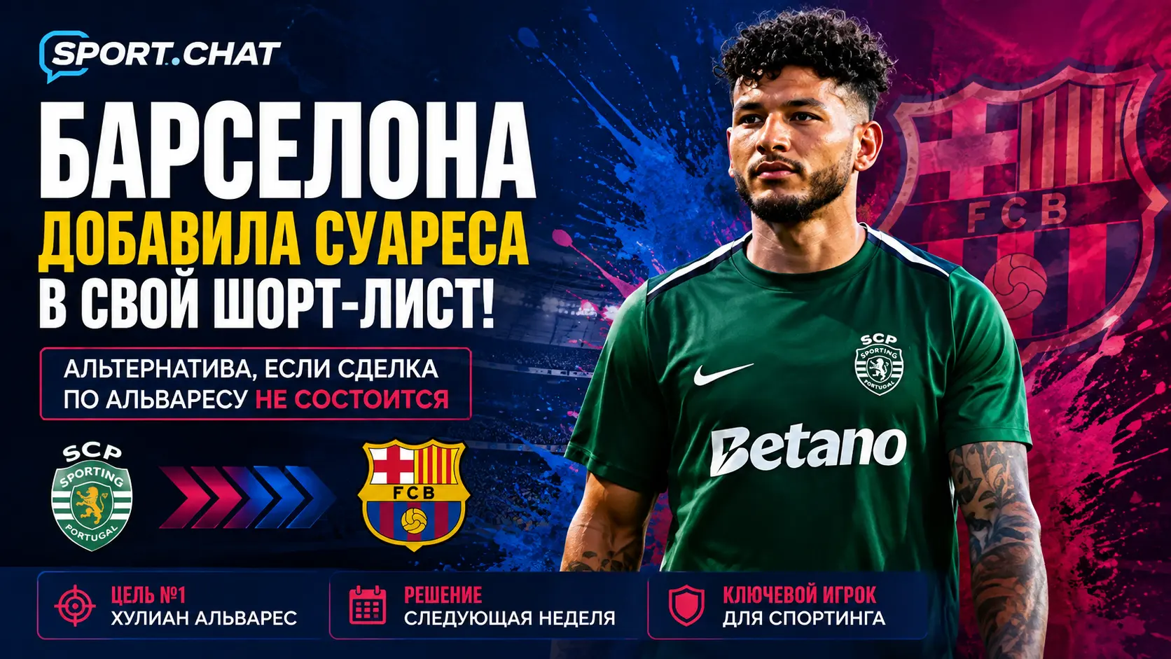 «Барселона» включила Луиса Суареса в шорт-лист на случай срыва трансфера Хулиана Альвареса