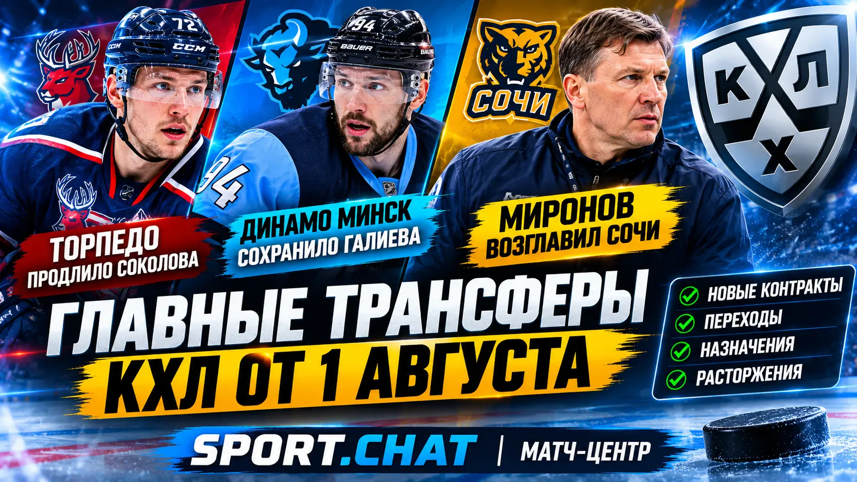 «Торпедо» продлило Соколова, минское «Динамо» сохранило Галиева, Миронов возглавил «Сочи»