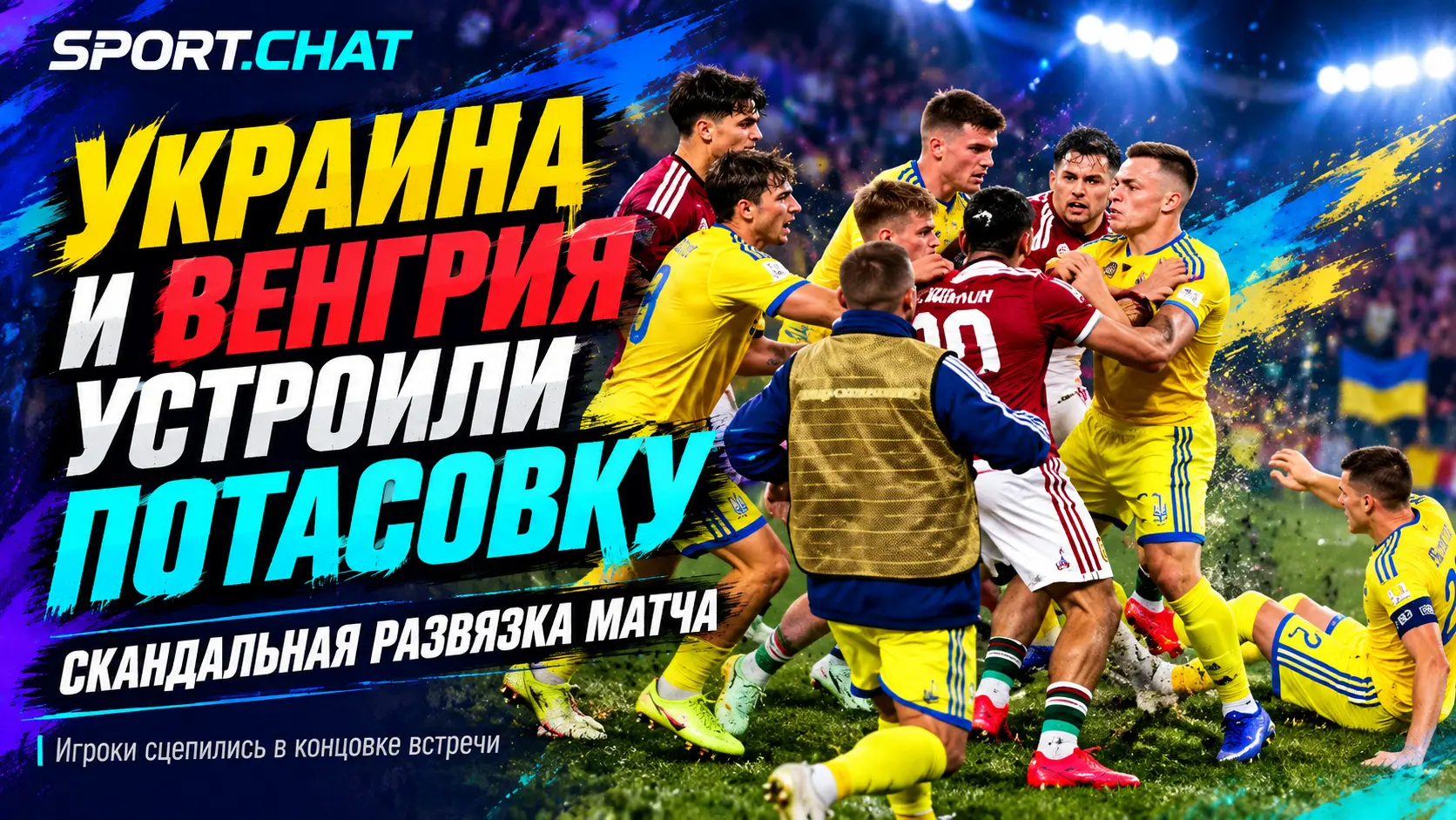 ВИДЕО: Матч Венгрия — Украина закончился массовой дракой: футболисты и скамейки сошлись стенка на стенку