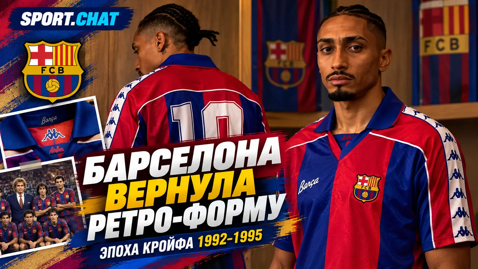 «Барселона» представила ретро-коллекцию в стиле легендарной Dream Team Кройфа 1992–1995 годов