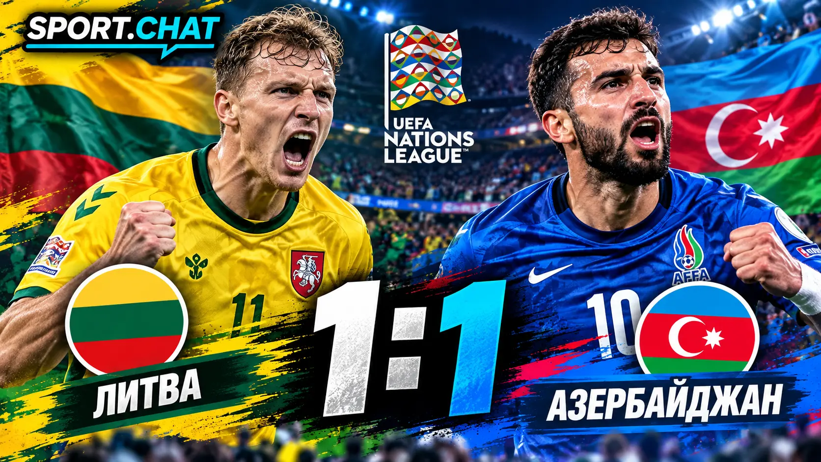 Литва и Азербайджан сыграли вничью 1:1 в Лиге наций