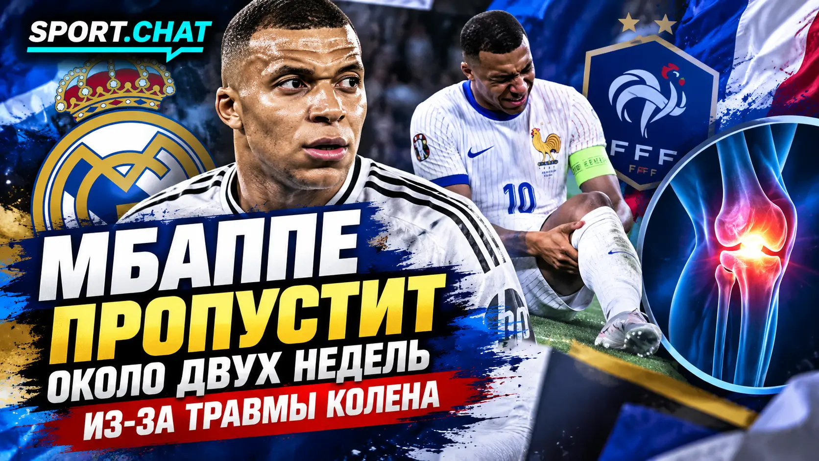 Килиан Мбаппе пропустит около двух недель из-за травмы колена