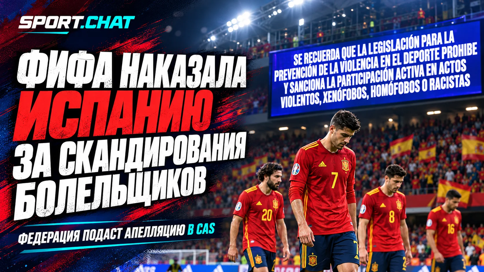 Испания пойдёт в CAS после наказания ФИФА за исламофобские скандирования болельщиков
