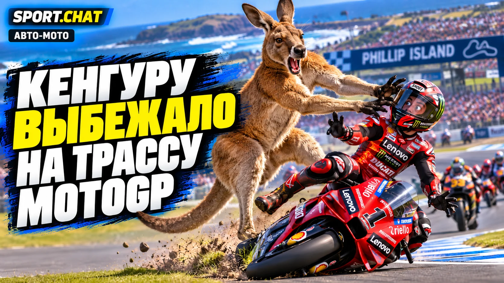 Кенгуру выбежал на трассу MotoGP и остановил тренировку Гран-при Австралии