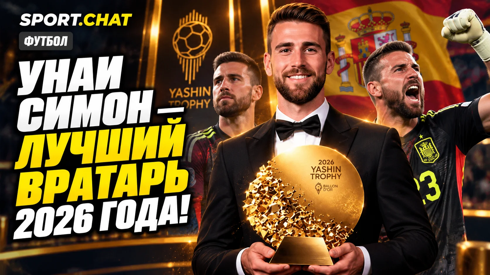 Унаи Симон — лучший вратарь 2026 года! Чемпион мира получил Трофей Яшина