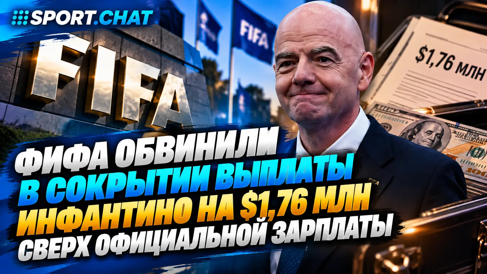 ФИФА обвинили в сокрытии дополнительной выплаты Джанни Инфантино на $1,76 млн сверх официальной зарплаты
